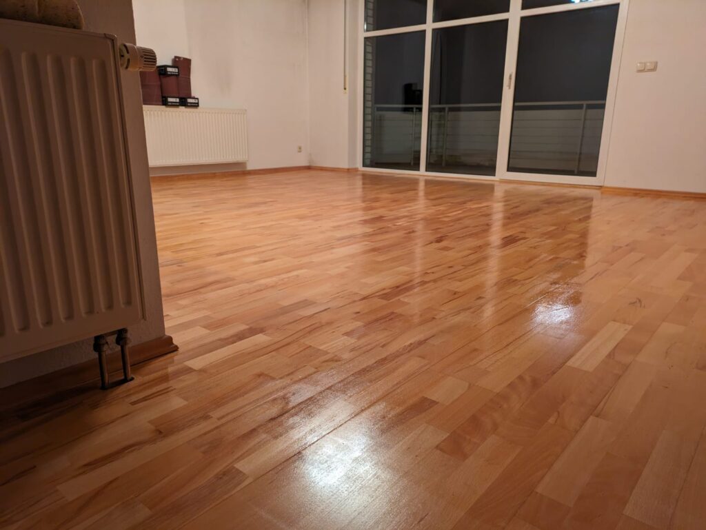 Fertigparkett nach der Aufarbeitung