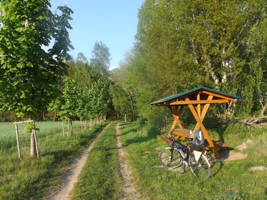 Rastplatz Waldschenke für 8 Personen überdacht mit Tisch und Bänken. Holzbau Jager in Mecklenburg Vorpommern