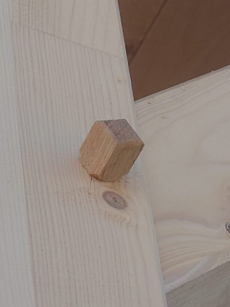 Holznägel unterstreichen die traditionelle Holzbauweise